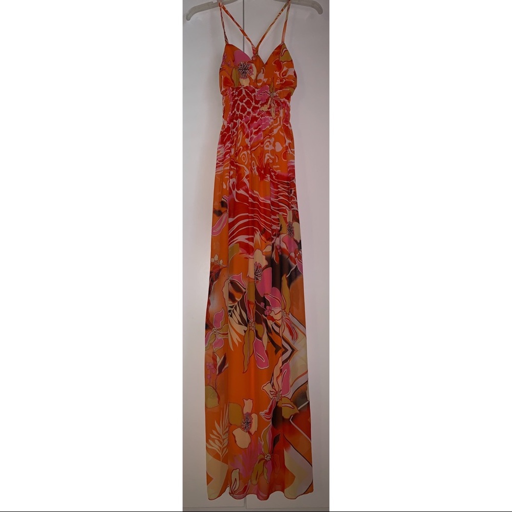 Orange Floral Dress